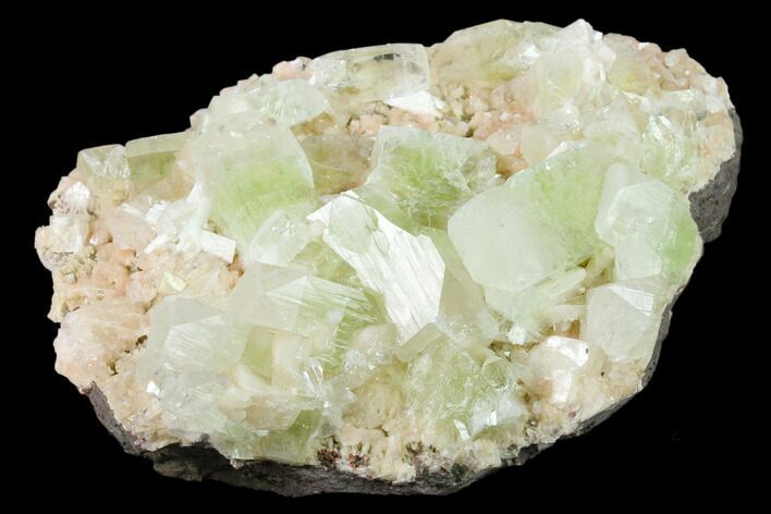 Zoned Apophyllite Crystals on Heulandite - India #135828